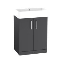 Tucker French Dartford 600mm Floor Standing Two Door Basin Unit Matt Storm Grey