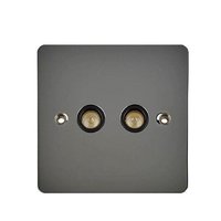 Socket Ultimate 2 Gang Coaxial Black Nickel