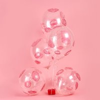 Lip Print Confetti 12" Latex Balloons - Pack of 5