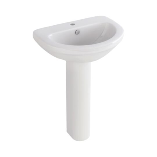 Tucker French Radlett 500mm One Taphole Basin (Full Pedestal)