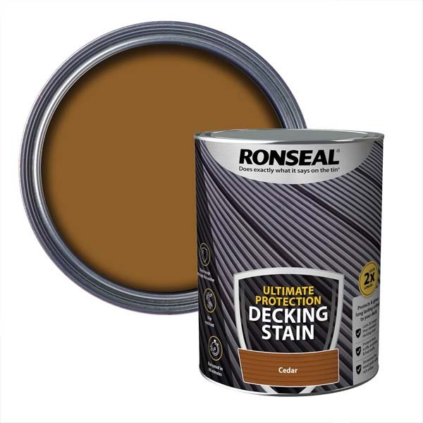 Ronseal Ultimate Protection Deck Stain Cedar 5L & Swatch