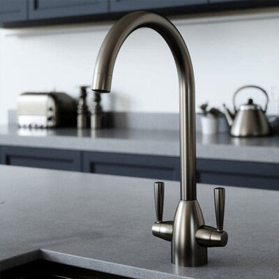 Vibrance Twin Lever Kitchen Mixer - Gunmetal 1