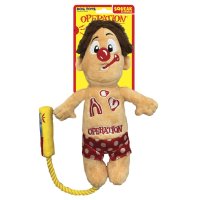 Hasbro Dog Toys Operation Cavity Sam Squeak and Crunch with Rope 12in - Tan/Red/Yellow 1x2