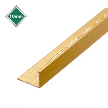 L-Shaped Tile Trim Brushed Matt Gold 10mm 2.4m