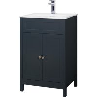 Turin Floor Standing 2 Door Unit & Basin (Anthracite) - 60cm