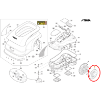 STIGA Robot Mower - REAR WHEEL CAP D=240 [BLACK]