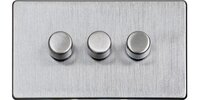 Heritage - Studio - 3Gang 2Way Dimmer 250w Satin Chrome | LV0901.4152