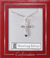 Confirmation Silver Necklet/Open Cross   (F69989)