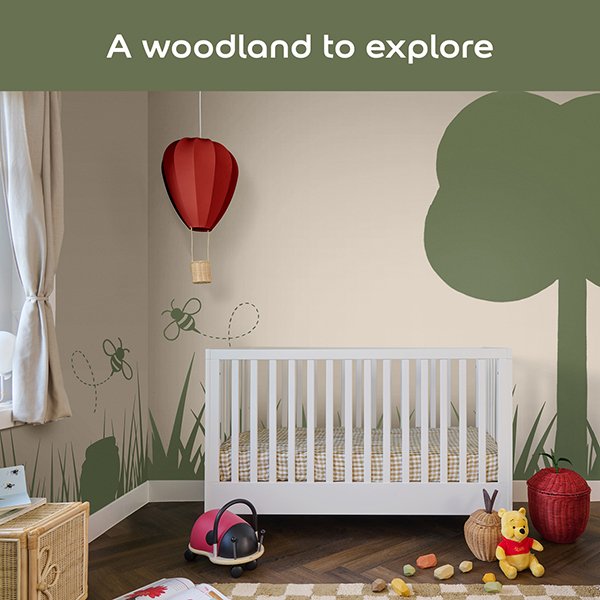 Kids Bedroom painted in Dulux Easycare Winnie the Pooh 100 Acre Green