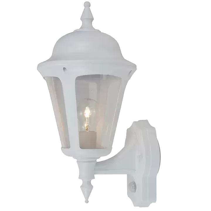 Ansell Latina E27 Wall Lantern PIR White