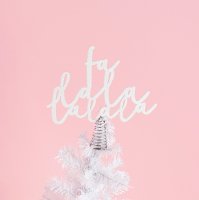 White 'Falala' Wooden Christmas Tree Topper