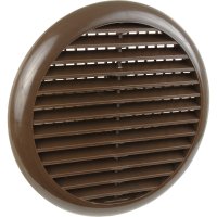 100mm Circular Duct Fixed Louvre Vent Brown