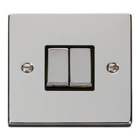 Click Deco CLICKVPCH412BK Polished Chrome 10A 2G 2W Switch