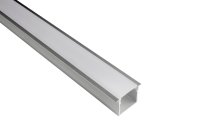 SURFACE ALUMINIUM EXTRUSION 9.6MM DEEP 16MM INNER WIDTH 2M LONG