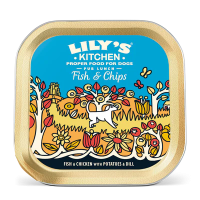 Lilys Kitchen Dog Tray Fish & Chips 10x150gm