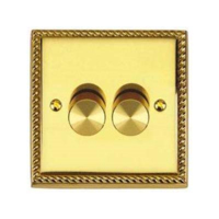 BRASS HERITAGE 2 GANG  250W DIMMER