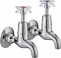 BRISTAN CROSSTOP 1/2" VAXBIBC BIB TAPS CHROME PLATED PAIR