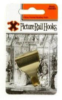 12850 6 CARDS BRASS PICTURE RAIL HOOKS