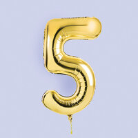 Gold Number '5' Foil 34" Balloon