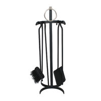 MANSION BLACK COMPANION SET WITH NICKEL RING HANDLES