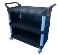 *Everyday Service* 3 Tier Enclosed Trolley, PP Black, 1020 x 500 x 970mm