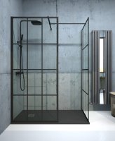ASPECT BLACK TRELLIS WETROOM PANEL 700