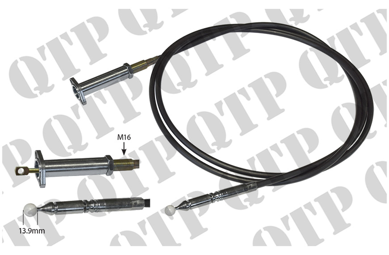 Cable Quicke Loader Ball & Eye Piece 1600mm Clifford's Tractor Parts