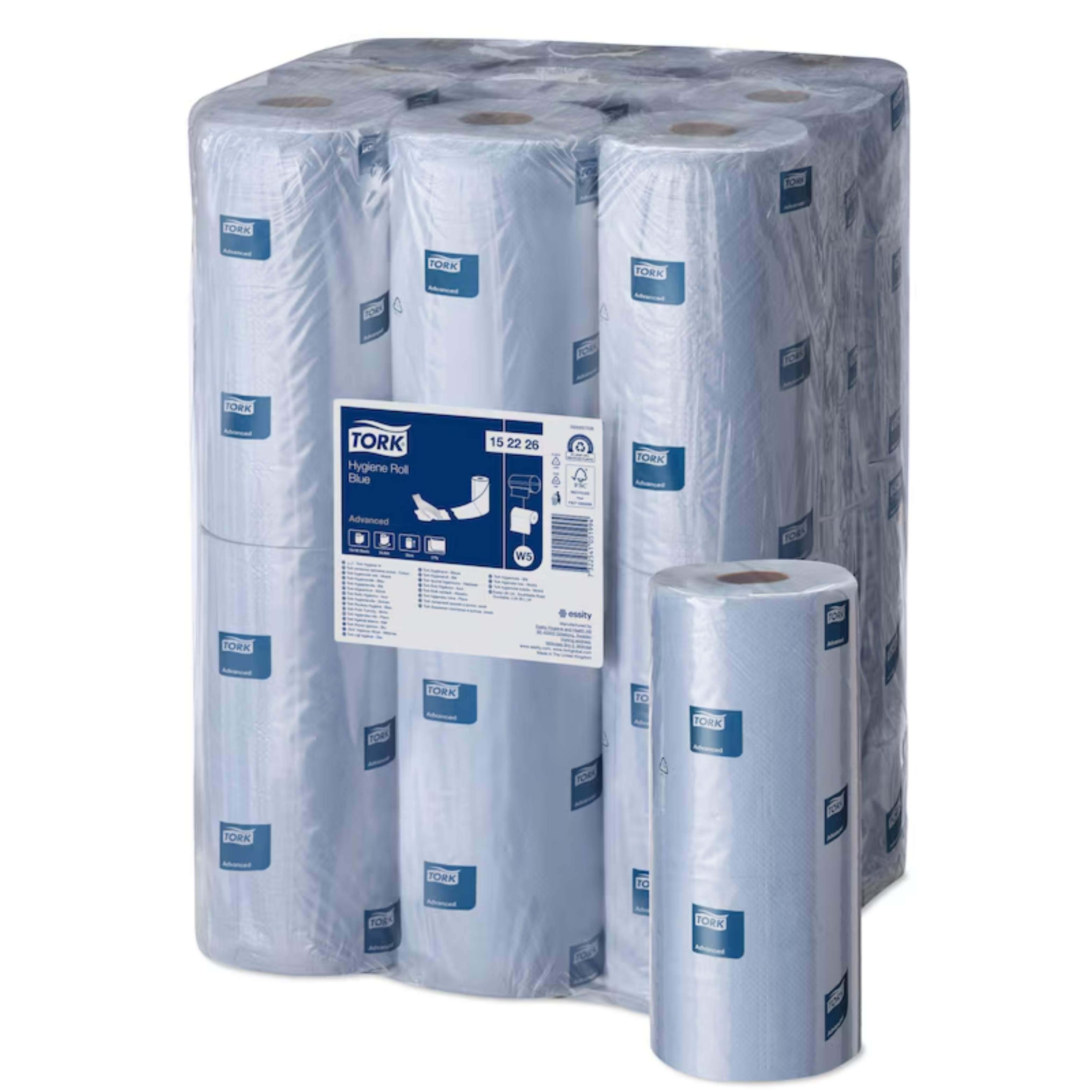 Tork Blue Couch Roll Advanced, 2-Ply, Blue, Case