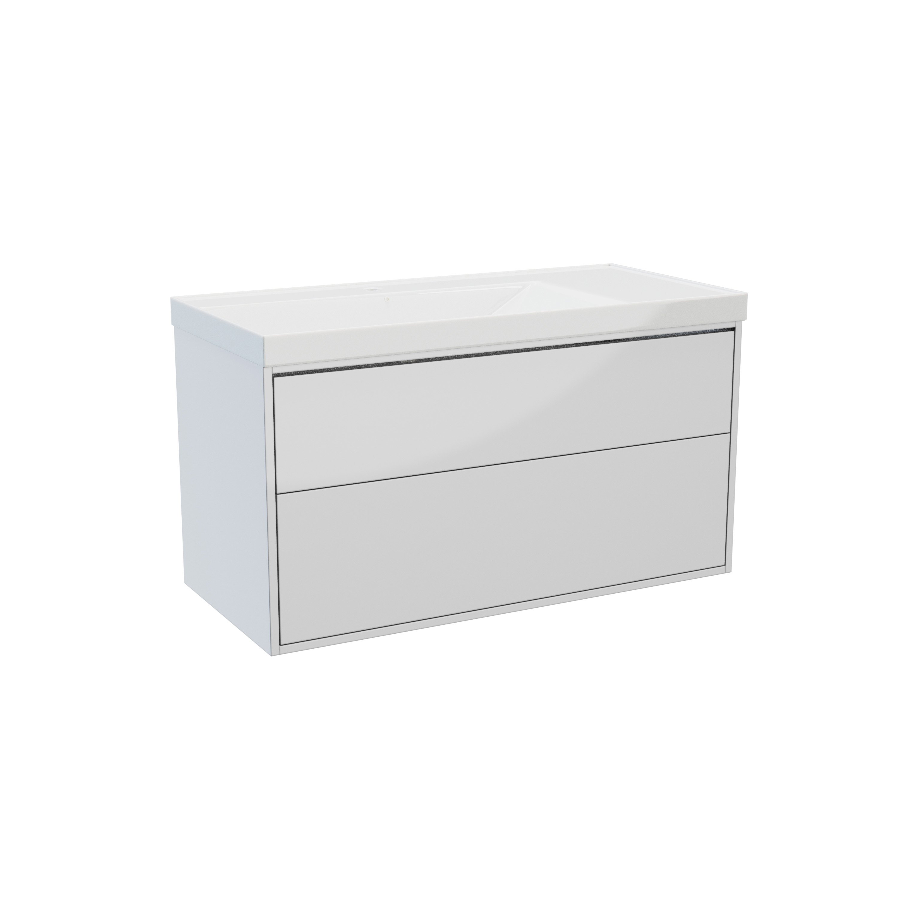ERLA 1000MM WALL HUNG TWIN DRAWER WHITE