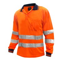 Hi-Vis D/N Polo Shirt, LS, Orange