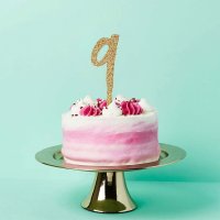 Gold Number '9' Glitter Acrylic Cake Topper