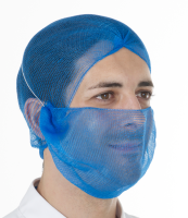 HairTite HiCare beard net  metal free-Blue/XXL 24