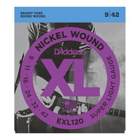 Daddario EXL120 Super Light Nickel Wound Electric Guitar Strings 9-42