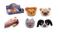 Slow Rise Plush Squeeze Dogs - CDU of 8