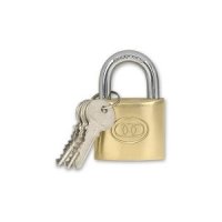 Tri-Circle Padlock with Standard Shackle -  Brass 25mm