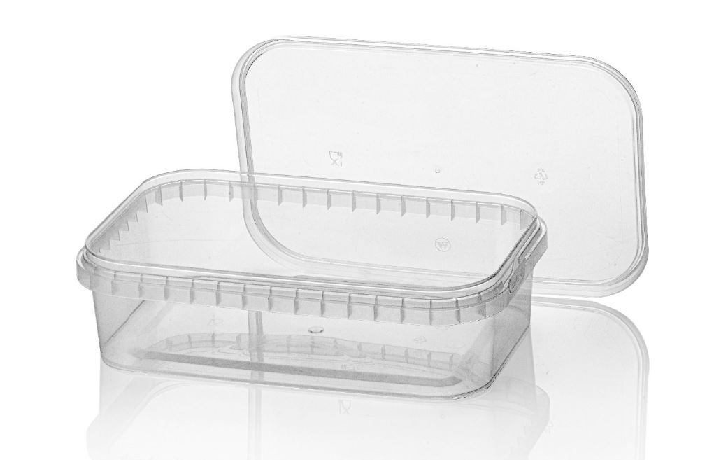 750ml Rectangular Container  - Tamper Evident  With Lid