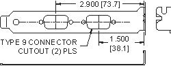 Computer Brackets 2x D9 cutouts for EISA/ISA