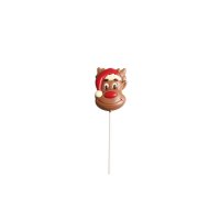 Decorated solid milk chocolate Christmas elk lolly 24x30g