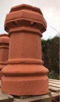 Octagon Windguard Chimney Pot Terracotta Red 600mm (Heart)