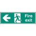 Fire exit left arrow 450x150mm adhesive backed *duplicate part w