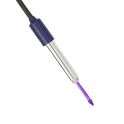 pH Only Electrode Without Knife with Integrated Temperature Sensor and Fixed Cable 