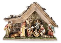 Nativity/Resin/10 Figures.4 1/2 inch With Shed   (89893)