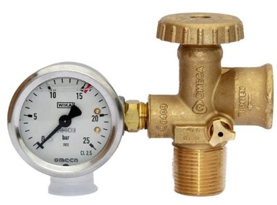 Dienstkraan GS80 met manometer voor ondergrondse gastank 3/4