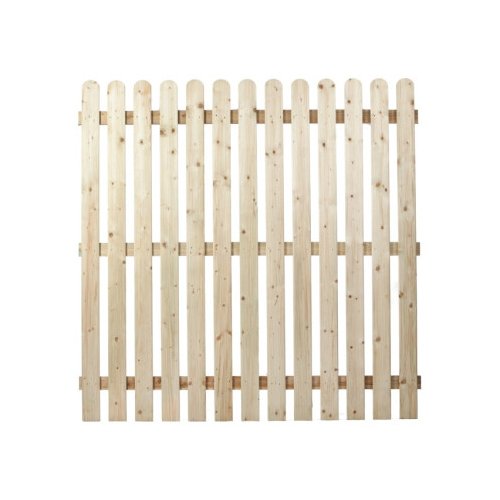 Picket Fence Panel Round Top Ribbed - 1.8m x 1.8m 