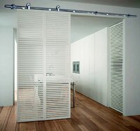 K18 SS Round Bar Sliding Track 2m (1 Door) (Fittings + 2 x 1m Tube)