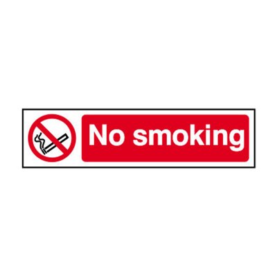 Safety Sign No Smoking PVC 200x50mm