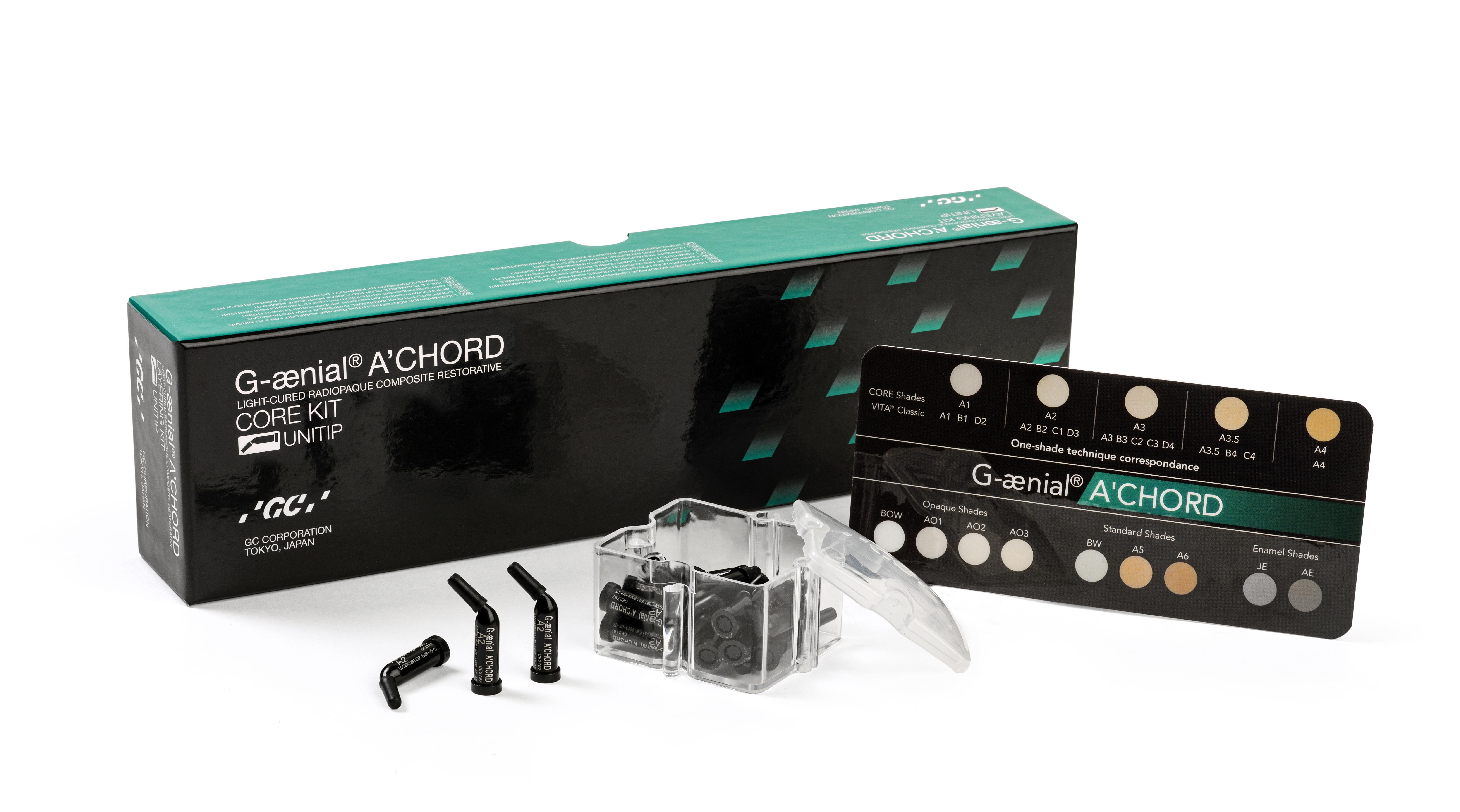 GC G-ænial A'CHORD Core Kit, 15 unitips/ shade (A1; A2; A3; A3,5; A4) DMI Dental Consumables Ireland - Next Day Delivery