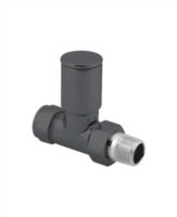 ROUND STRAIGHT RADIATOR VALVE ANTHRACITE