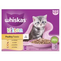 Whiskas Pouch 2-12mths Kitten Poultry Feasts in Jelly 4x12x85gm