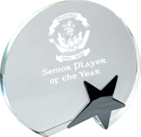 16cm Crystal Award with Star (Satin Box)